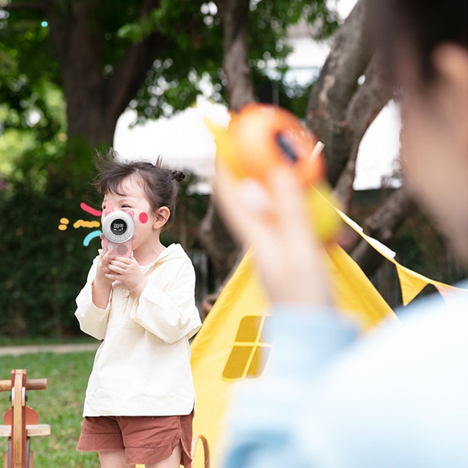 Walkie-Talkies für Kinder 2er-Set, große Reichweite, tragbar, LCD-Display, | 2-Wege Outdoor Walkie-Talkies für und Mädchen Outdoor Reisen Garten Urlaub Geburtstag Party
