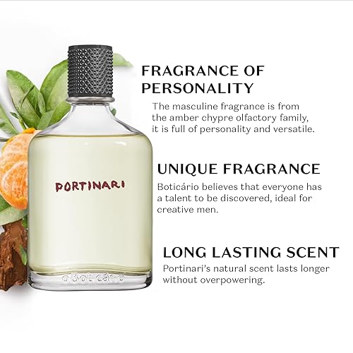 Miniatura 3 de Portinari Eau de Toilette de O Boticario | Perfumes de larga duración para hombres | Fragancia fresca de cítricos y especias para hombre (3.38 onzas