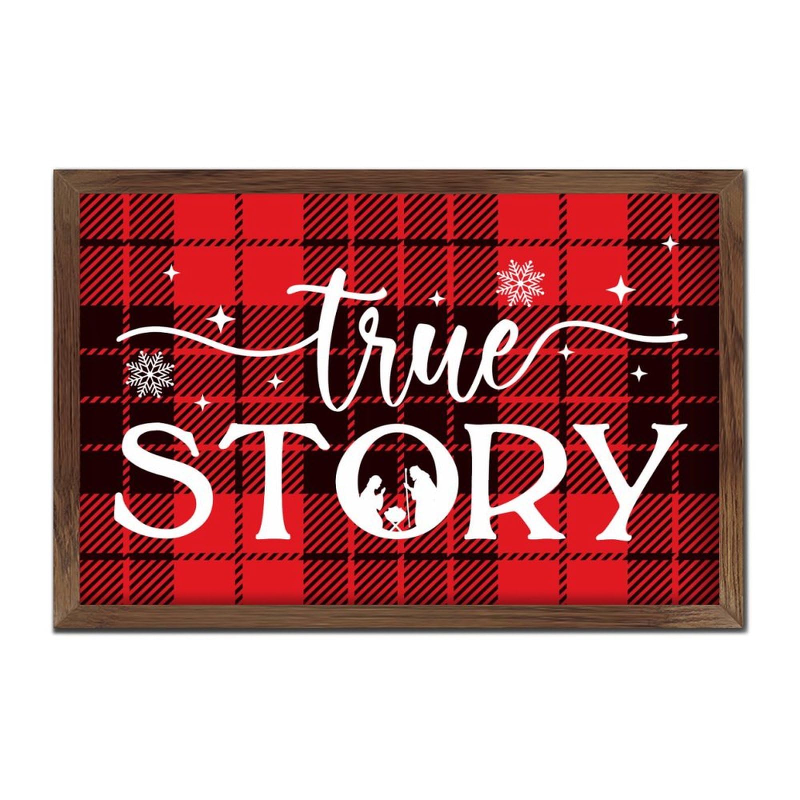 Décoration murale True Story en bois avec cadre de finition premium