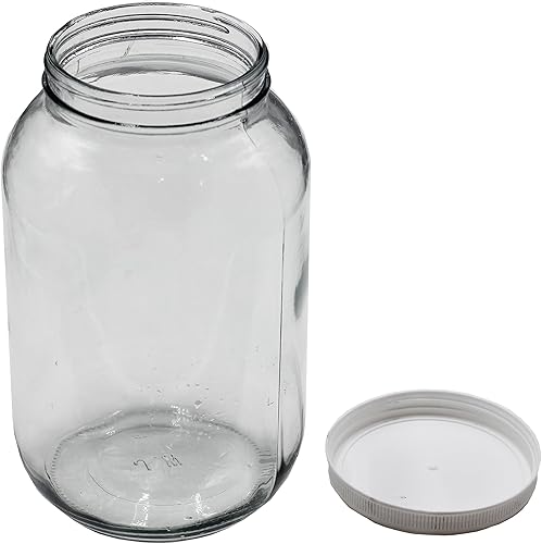Miniatura 2 de HFS (R Paquete de 2 tarros de vidrio extra grande de 1 galón, boca ancha con tapa de plástico
