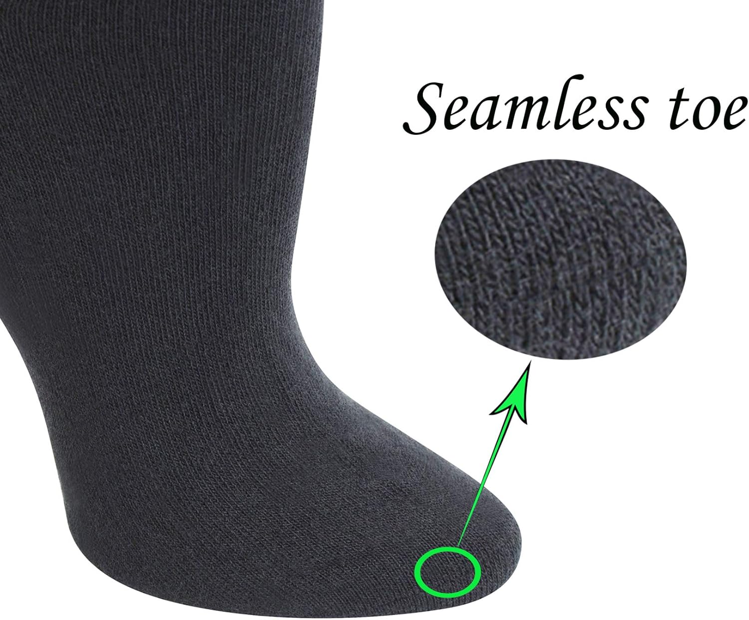 Yomandamor Womens 6 Pairs Cotton Ankle Diabetic/Dress Socks with Seamless Toe,L Size 9-11 - Image 3