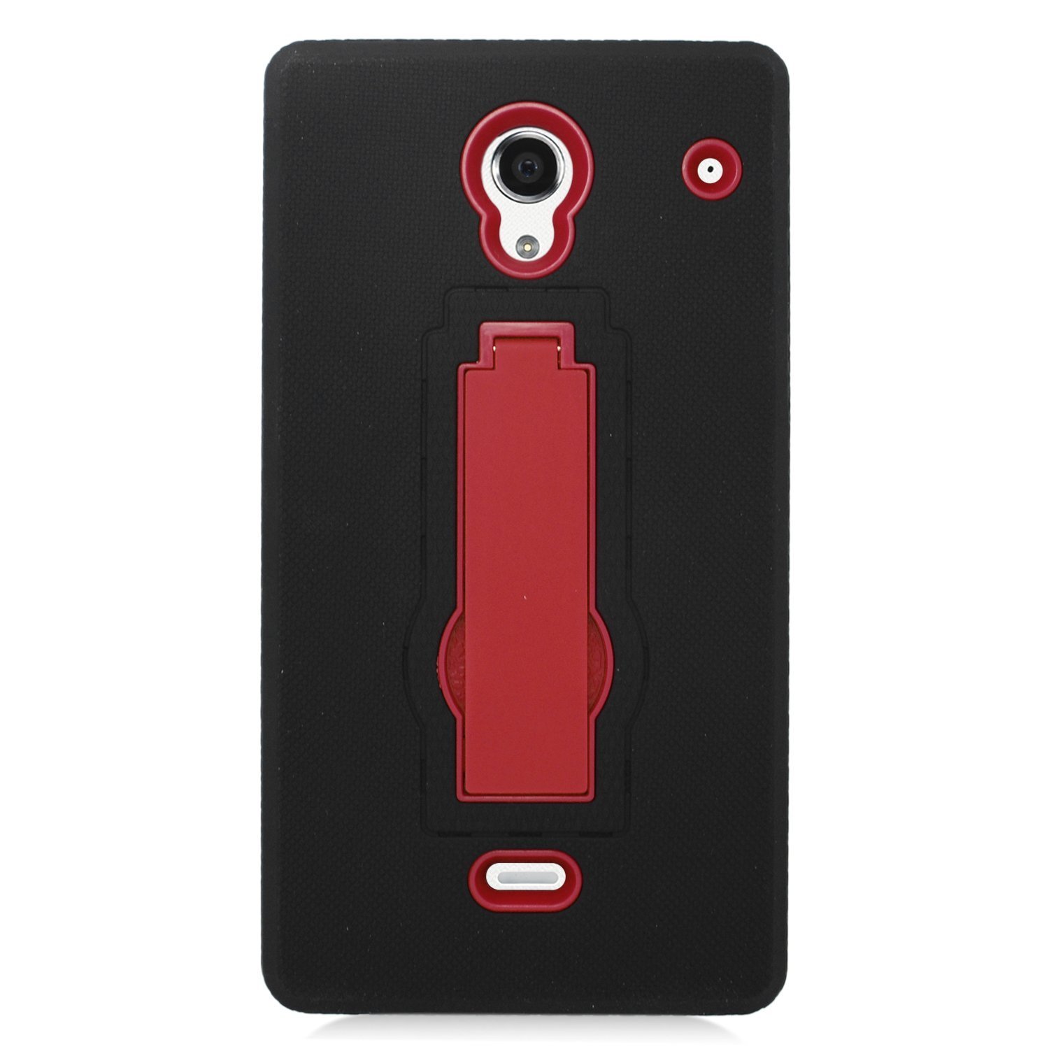 Eagle CellSharp Aquos Crystal Hybrid Skin Case with Stand - Retail Packaging - Black/Red