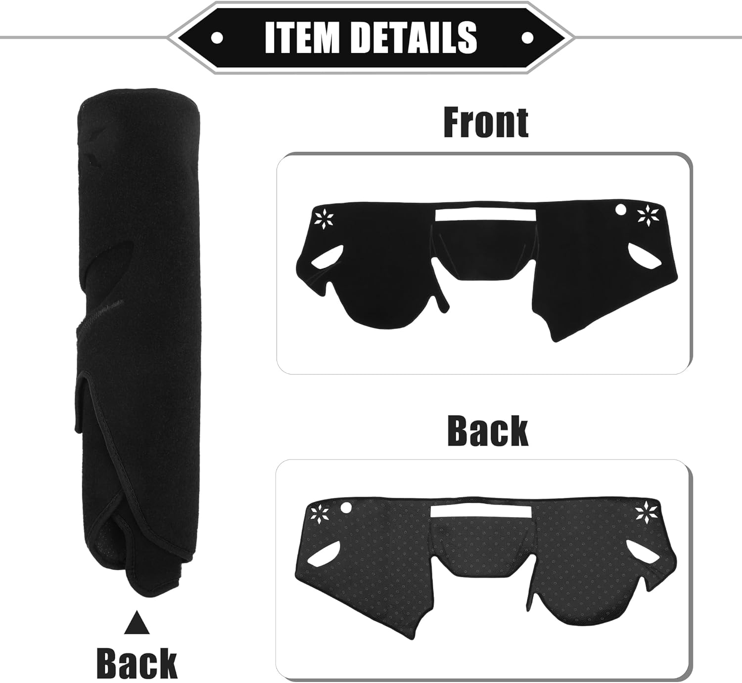 Car Dashboard Cover Mat Compatible for Subaru Impreza 2017-2020, Protective Polyester Black Center Console Interior Trim Dash Board Mat