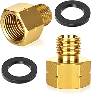 2 adaptadores de gas, 3/8 a 1/4 de latón para bombonas de gas, adaptador de manguera de gas, anillo de estanqueidad, adaptador de gas IG 3/8" x AG 1/4" para hornillo de gas, estufa de camping
