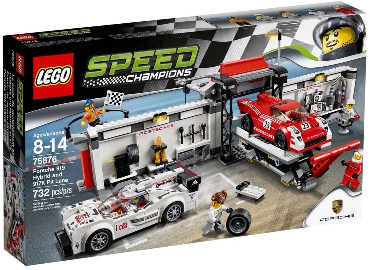 Building Kit Lego Speed Champions 75876 Porsche 919 Hybrid and 917 K Pit Lane