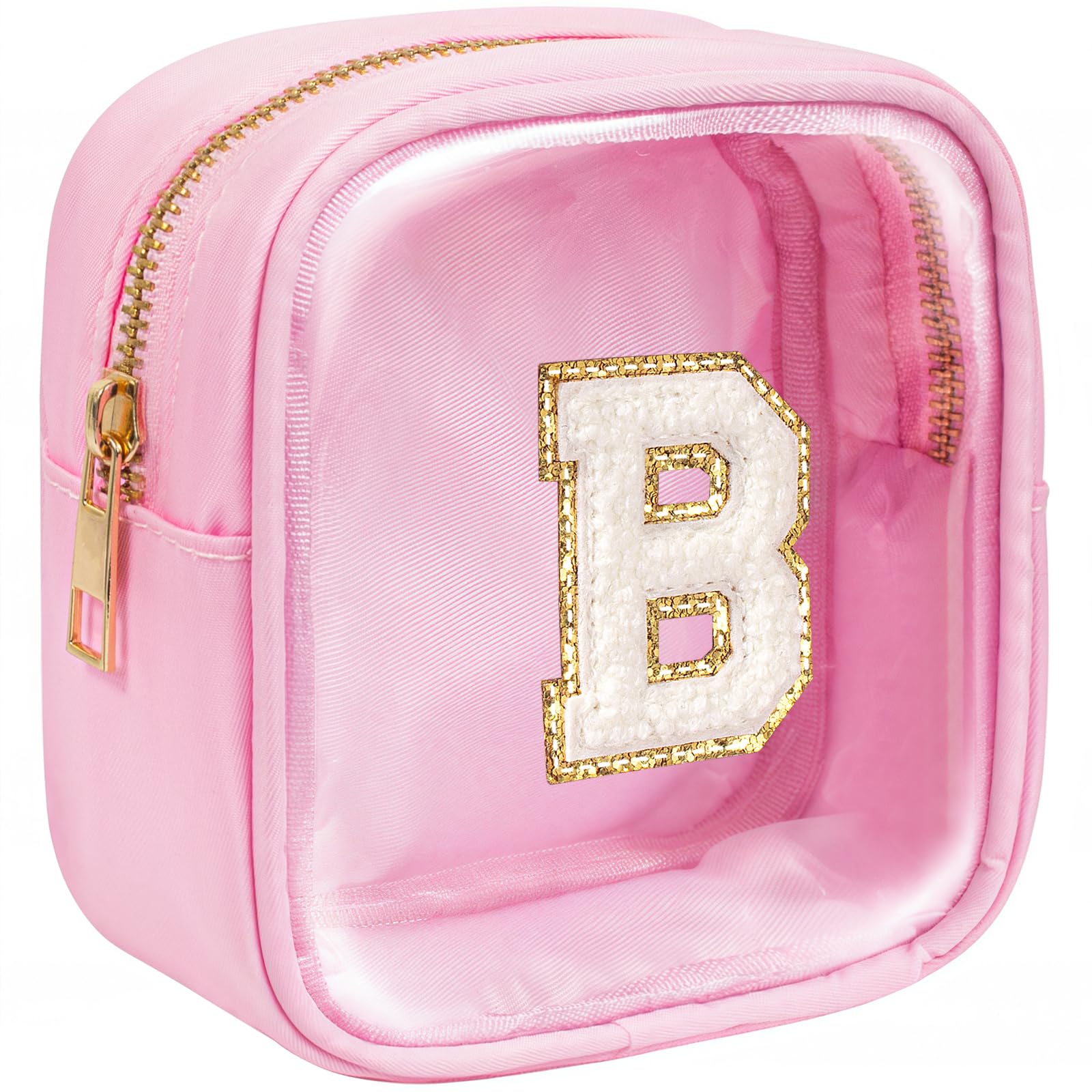 KOTORA Birthday Gifts for Mom - Initial Cute Pink Makeup Bag Pouch Gifts for Niece Sister Friend Female Her Mom | Birthday Gifts for Women Daughter