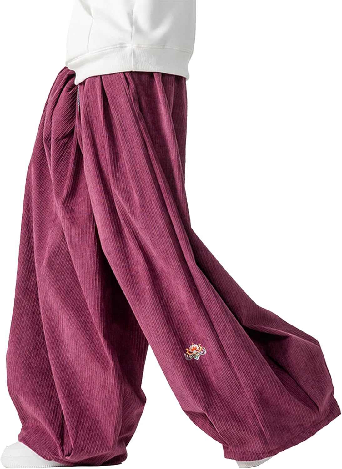 Corduroy heren baggy joggingbroek elastische taille met