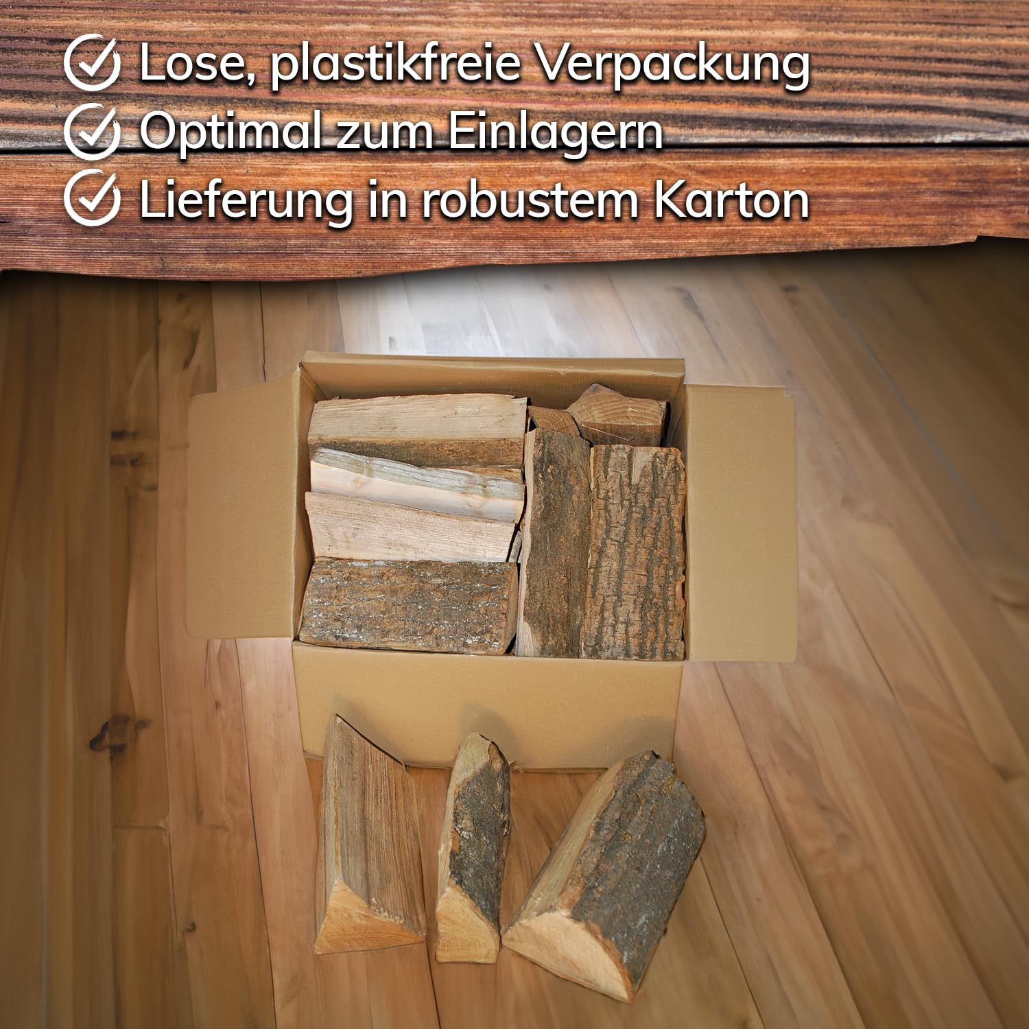 Landree Kaminholz Esche 18 kg für Kamin, Kaminofen, Lagerfeuer, Feuerschale und Ofen, 20-25 cm Scheitlänge, kammergetrocknet, Kaminofen Holz, Brennholz vom Familien-Holzhof aus Schleswig Holstein