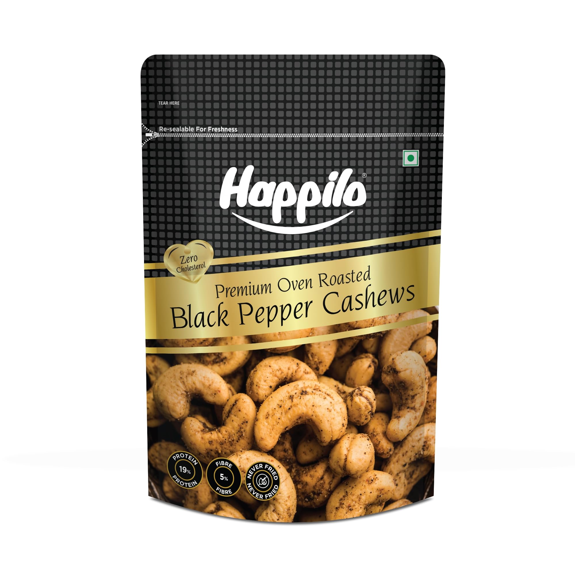 Happilo Salted Black Pepper Whole Cashews 160g | Super Healthy Crunchy Nuts | Non-Frie | Zero Cholesterol Natural Jumbo Size Whole Kaju Nuts & Dry Fruits | Rich in Protein, Roasted Crunchy Delicious Healthy Snacks-image-19