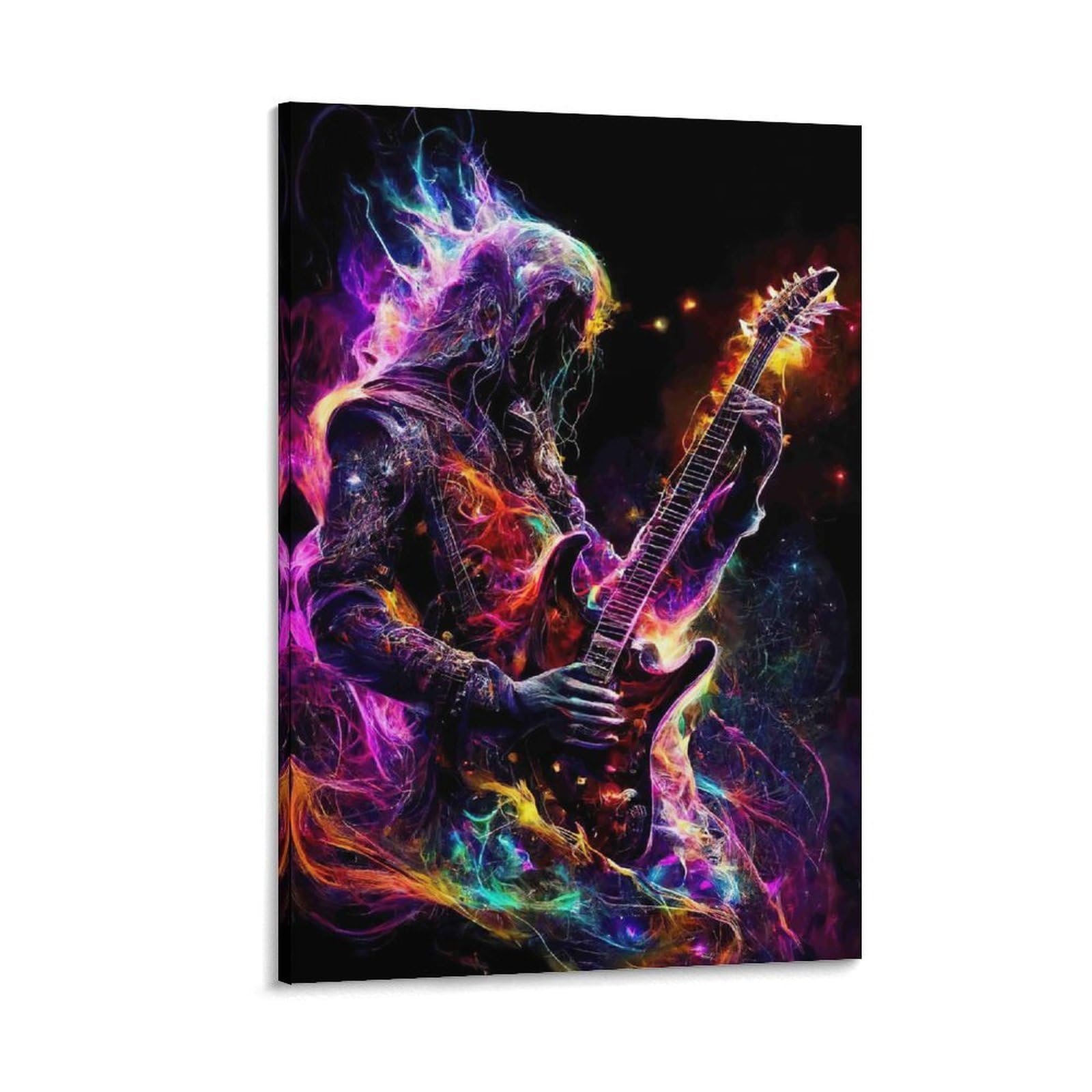 DHBANEIOK Electric Guitar Player_1 Poster Artwork Giclee Canvas Prints Modern Canvas Wall Art Picture Wall Hanging for Living Room Bedroom Home Decorations 16x24inch(40x60cm)