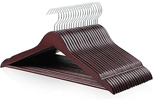 Wood Suit Clothes Cherry Hangers, 20-Pack