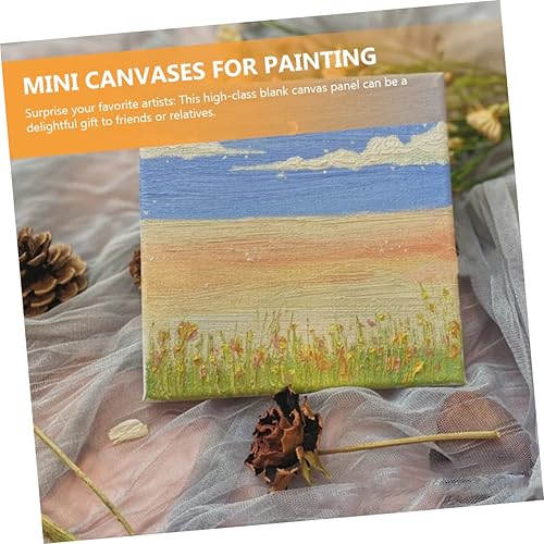 Miniatura 8 de 2 juegos de mini tablero de pintura al óleo lienzo accesorios de bricolaje mini lienzo soporte de pintura decorativo caballete mini caballete