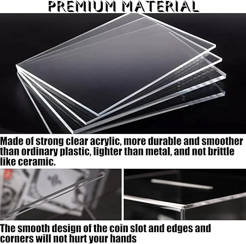 Miniatura 4 de Alcancía indispensable – 2023 1 alcancía de acrílico transparente de 5.9 pulgadas para adultos y niños, caja de tarro de dinero transparente
