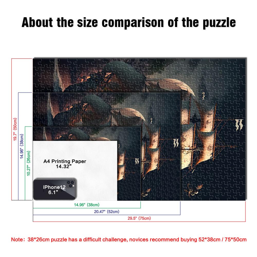 puzzle 2000 pezzi per adulti nave pirata Giocattoli che creano dipendenza e sfidano l'intelligenza del cervello gioco di sfida unico 70x100cm