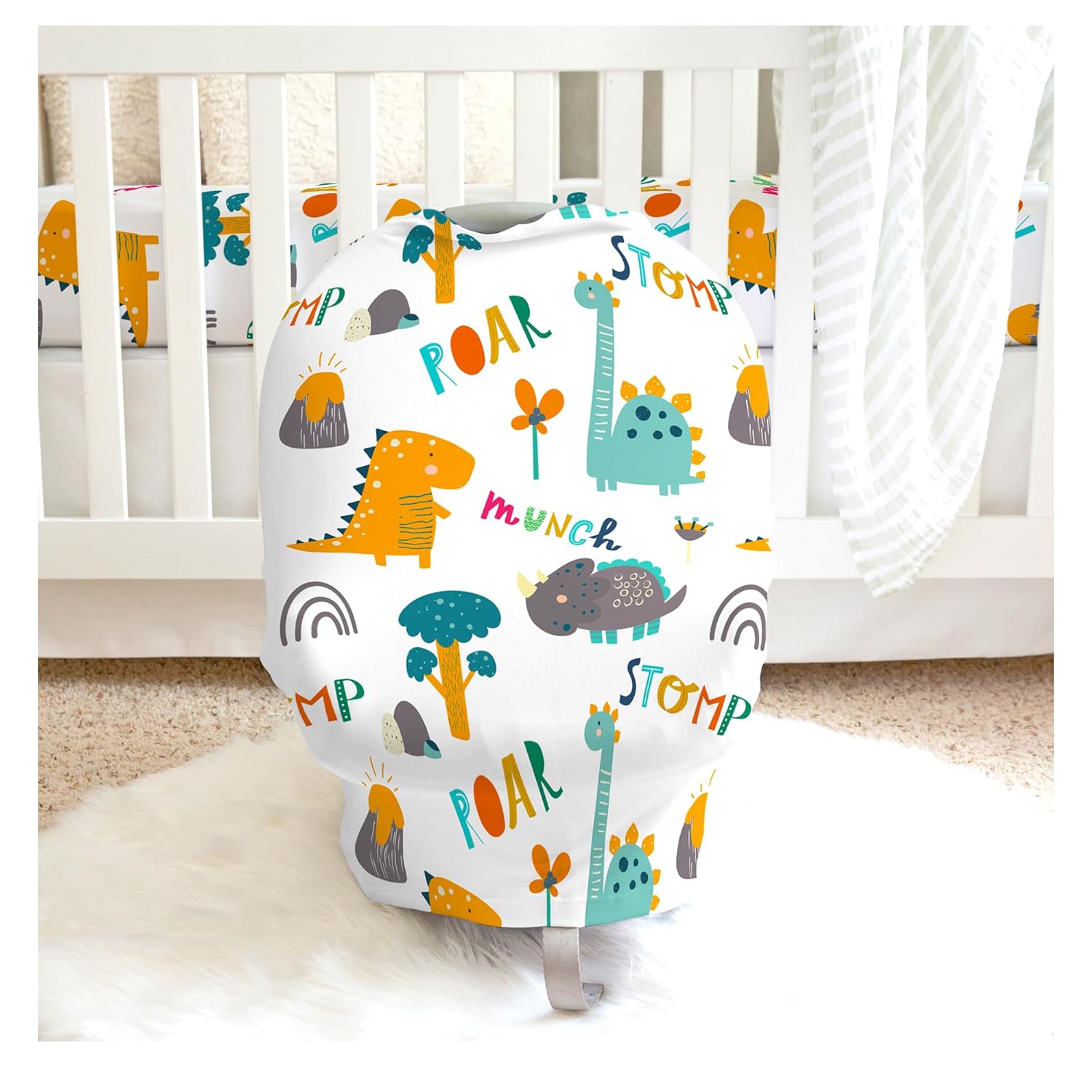 Honey Lemonade - Baby Car Seat Cover - Breastfeeding Baby Nursing Cover Carseat Canopy - Multifunctional Stretchy Soft Baby Car Seat Cover for Girl and Boy - Gender Neutral