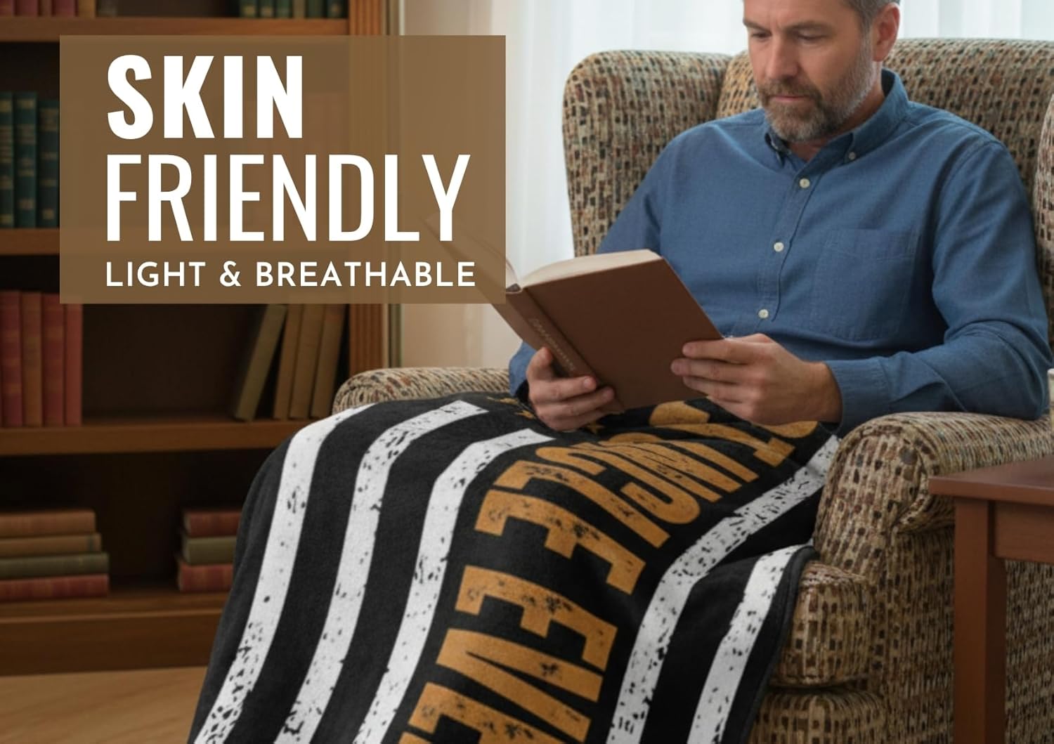 InnoBeta Gifts for Uncle, Throw Blanket for Uncle, Presents from Niece and Nephew for Christmas, Birthday, Father's Day - 50" x 65" Best Uncle Ever (Black) - Image 4