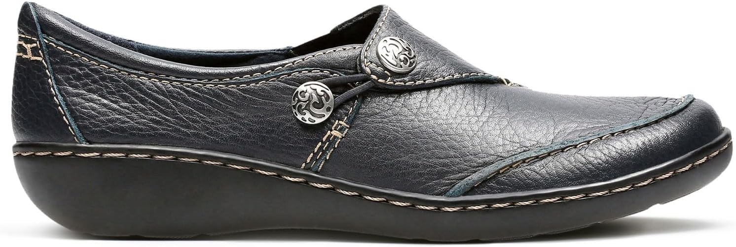 Clarks Women's Ashland Lane Q Slip-On Loafer 6 X-Wide Navy