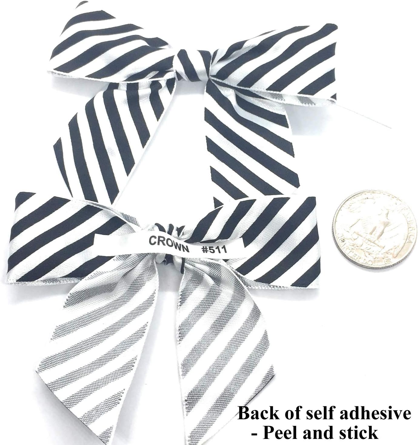 Weststone 50pcs Satin Periwinkle Bows 3 1/2" Span x 2" Tail, Ribbon Width 1", Pre-Tied Bows or Self-Adhesive Bows