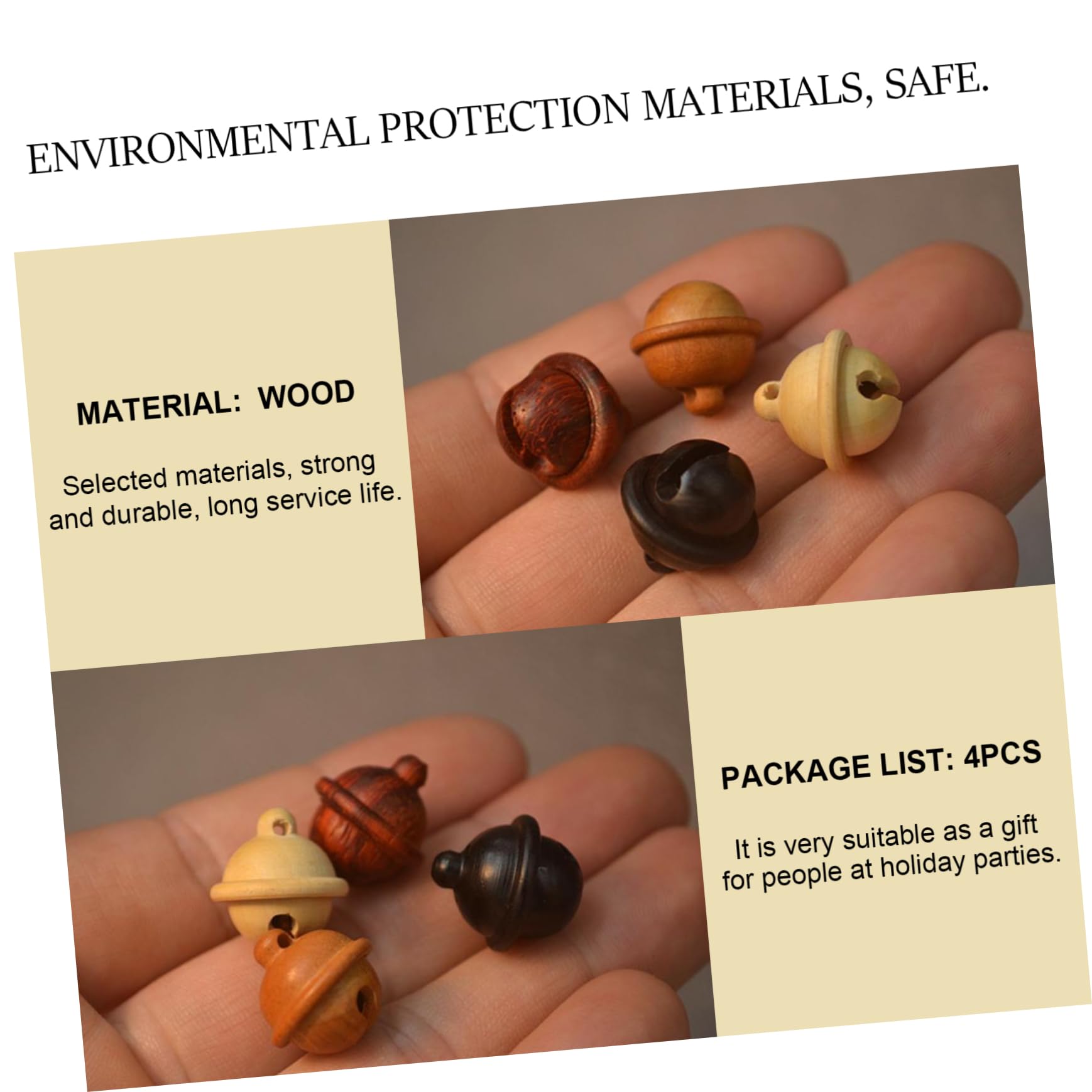 Operitacx 4pcs Jingle Bells for Craft Projects Small Vintage Bells for Home Decor