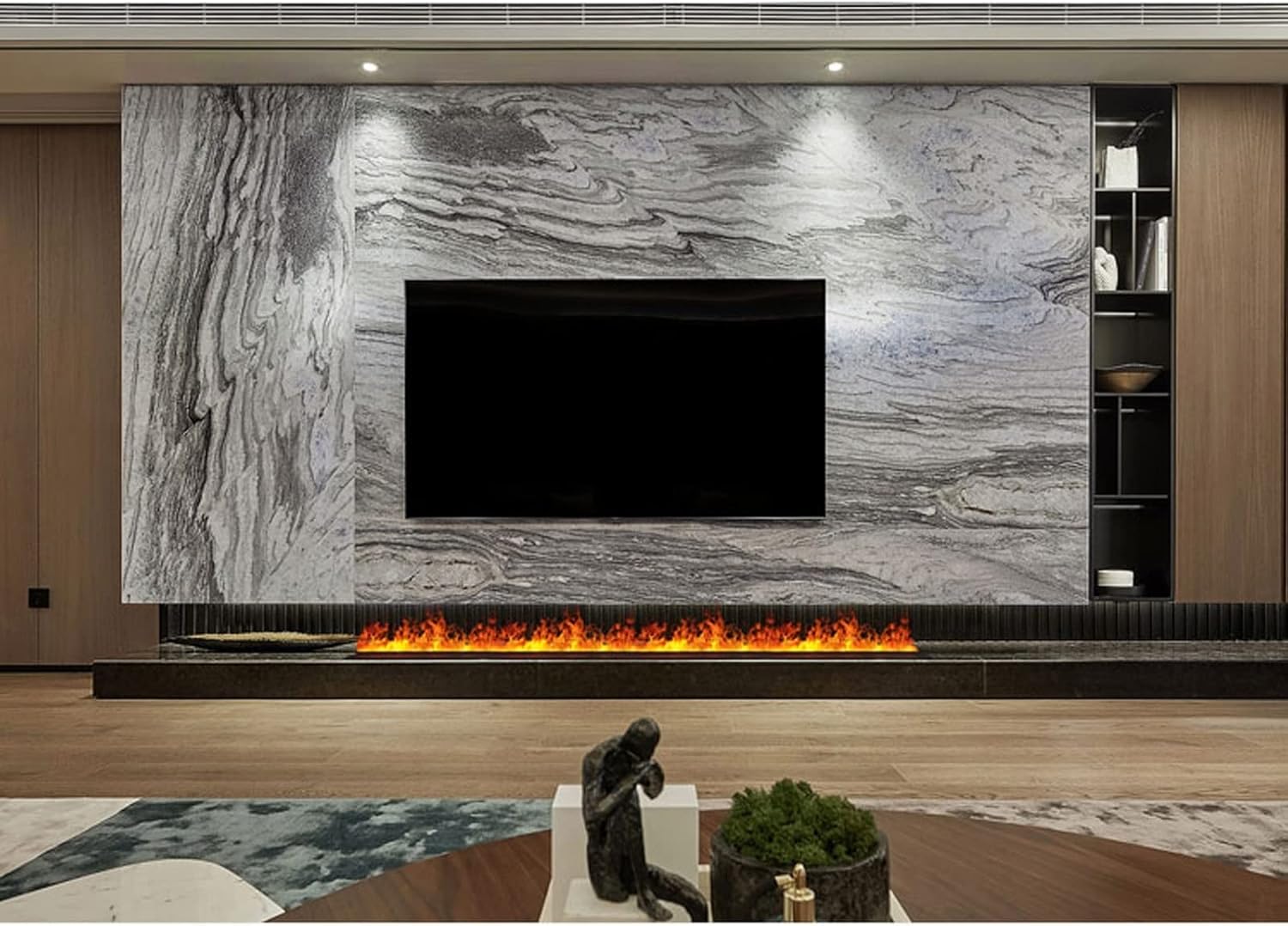 Fireplace Water Vapor Electric Fireplace Stove Water Vapor Fireplace 3D Simulation Flame Electric Fireplace Recessed 71 Inch Electric Fireplace Electronic Fireplace with Scree