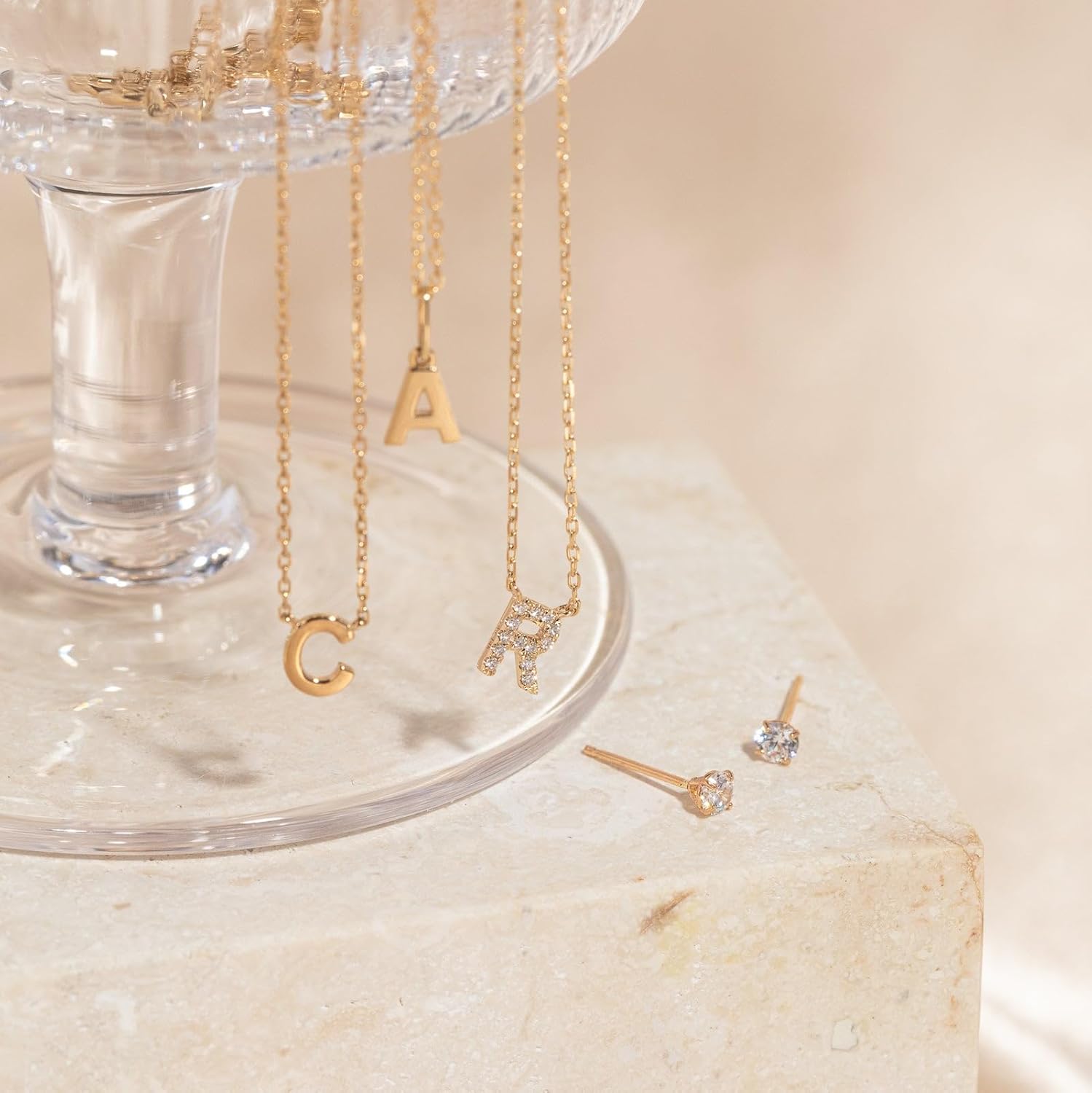 Initial Necklaces for Women, Dainty Gold Letter Necklace 14k Gold Plated Personalized CZ Initial Necklace Monogram Name Choker Necklace for Women Trendy Gold Jewelry for Women Gifts - Image 6