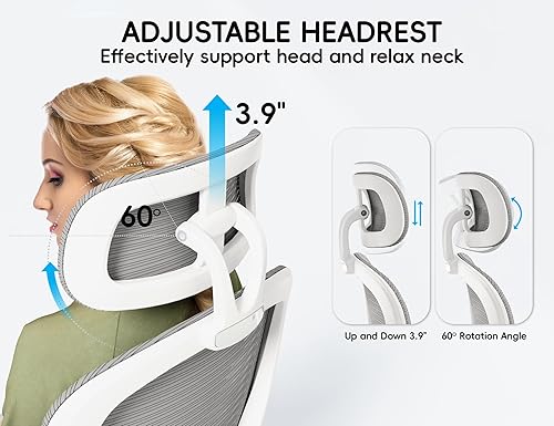 Miniatura 5 de TRALT Silla de oficina Silla de oficina ergonómica con soporte para el respaldo, silla de computadora, sillas de escritorio de oficina en casa,