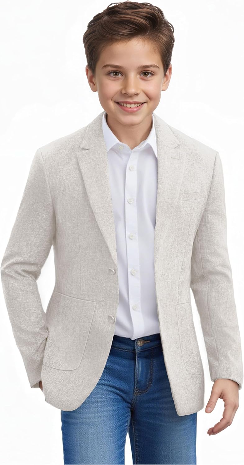 Boys Blazer Lightweight Sport Coat Formal Wedding Kids Jacket for Boy Summer Casual Jacket