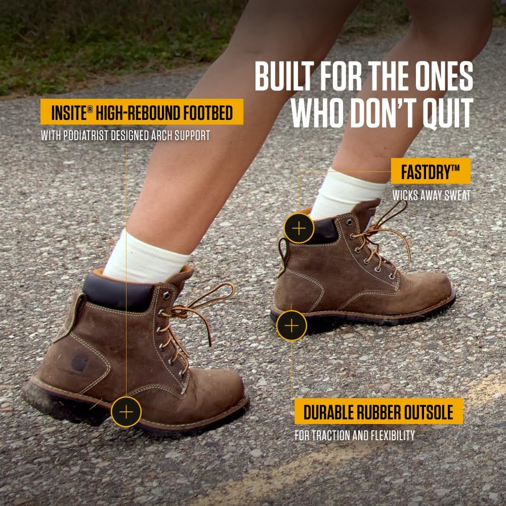 Carhartt Women's Frontier 6" Steel Toe Work Boot Water Resistant Leather Safety Footwear with Slip Resistant Outsole