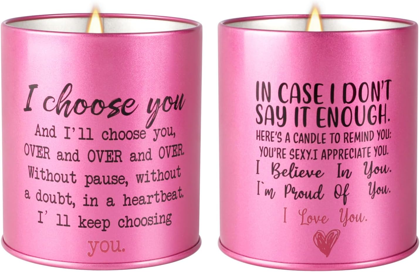 Valentine's Day Gift Scented Candle, 2 Pack Rose