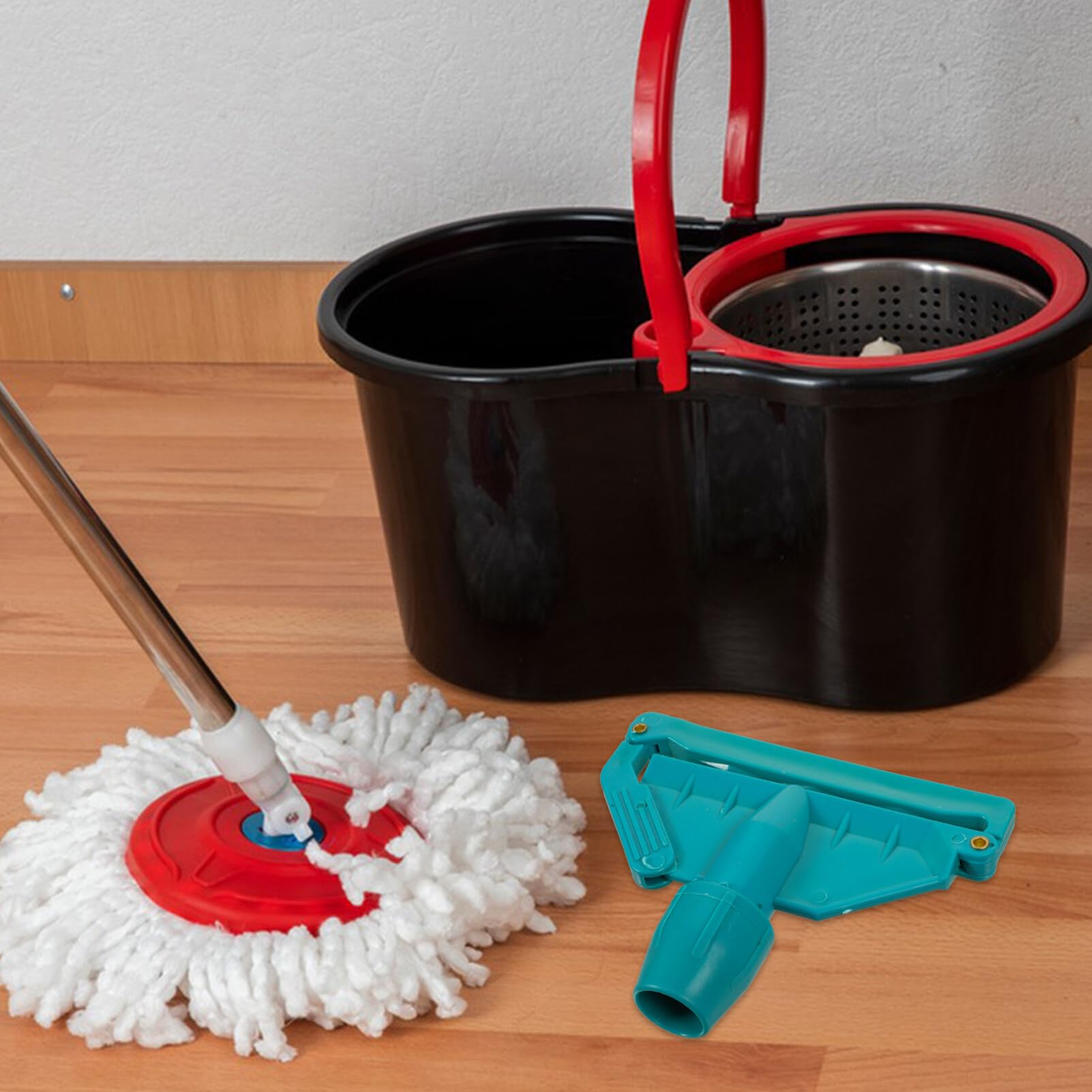 FRCOLOR Mop Handle Commercial Heavy Duty Mop Holder Handle Stick Mop Head Replacement Holder for Floor Cleaning (Green)