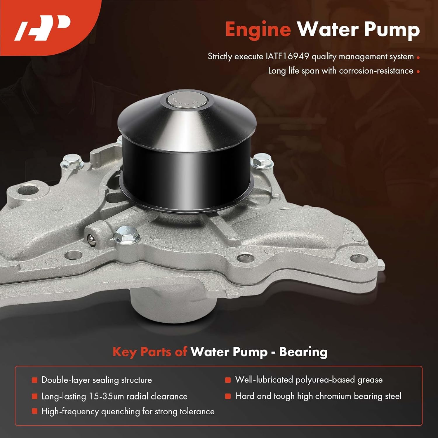 A-Premium Engine Timing Belt Kit with Water Pump Compatible with Hyundai Santa Fe 2003-2006, XG350 2002-2005 & Kia Sedona 2002-2005, Amanti 2004-2006 - 3.5L