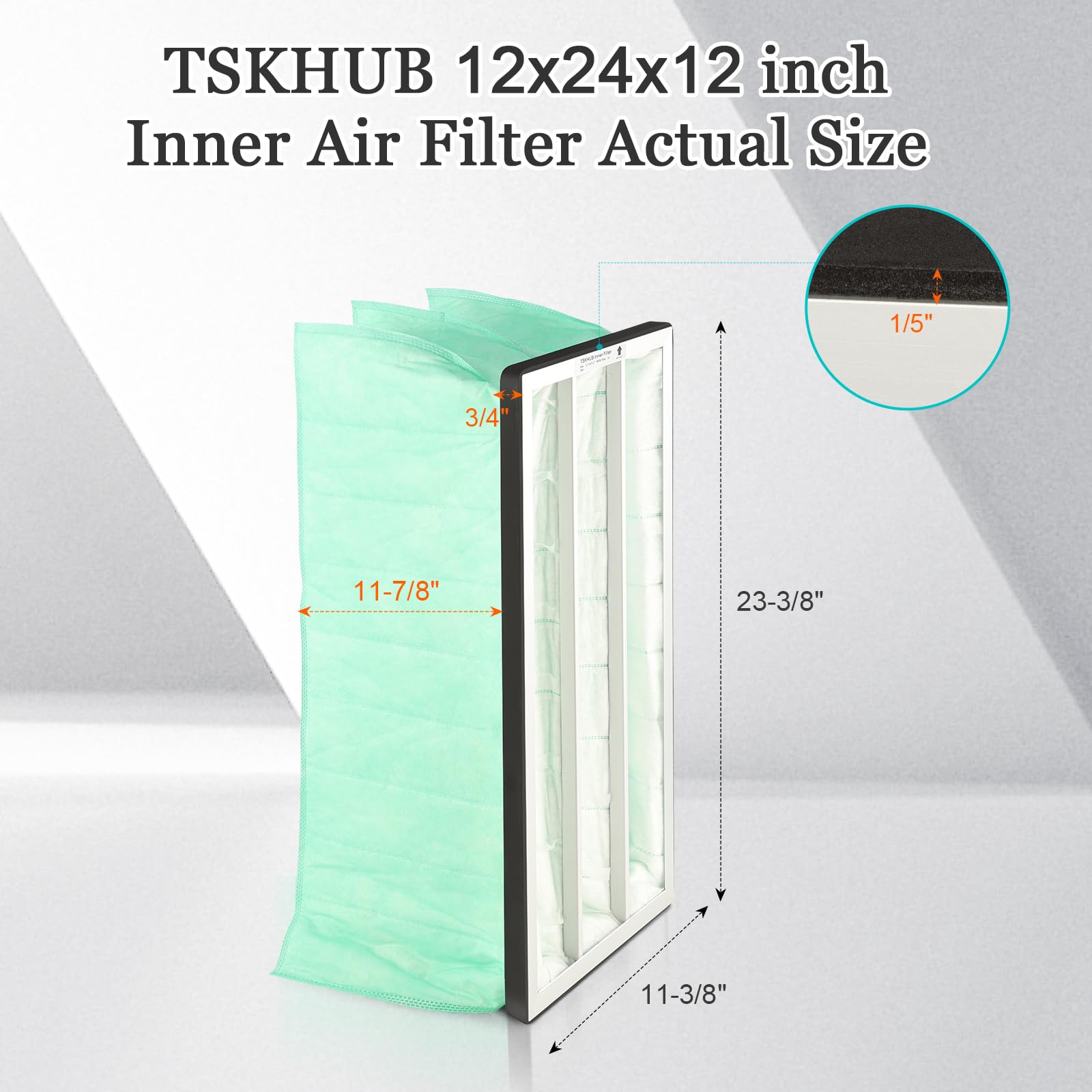 30,5 x 61 x 2,5 cm, filtri interni sintetici tascabili, compatibili con sistema di filtrazione dell'aria JET AFS-1000B, AFS-1000C, MERV 11, filtro dell'aria di ricambio per Powermatic 1791082