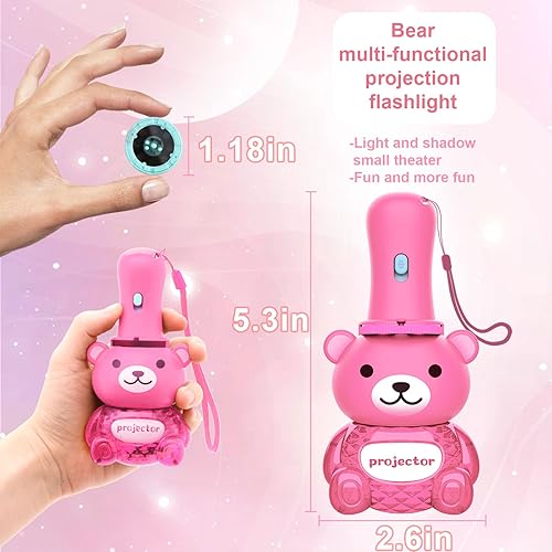 Miniatura 2 de Linterna infantil con proyector de oso de color con 48 patrones, incluye dinosaurios, vehículos, animales, proyector de aprendizaje educativo de 26