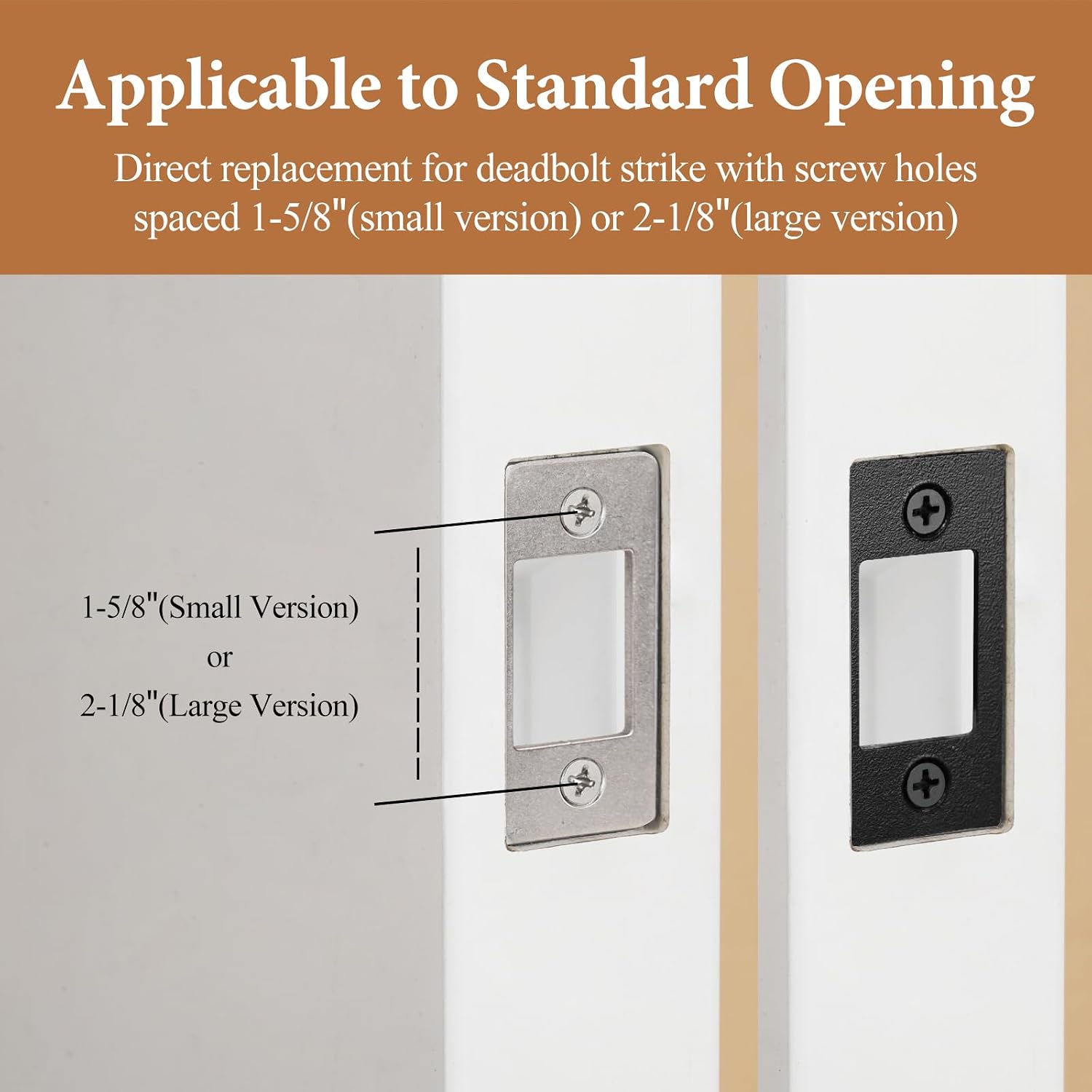 Deadbolt Restorer Strike Plate Large Version, 2-3/4" x 1-1/8" image 5