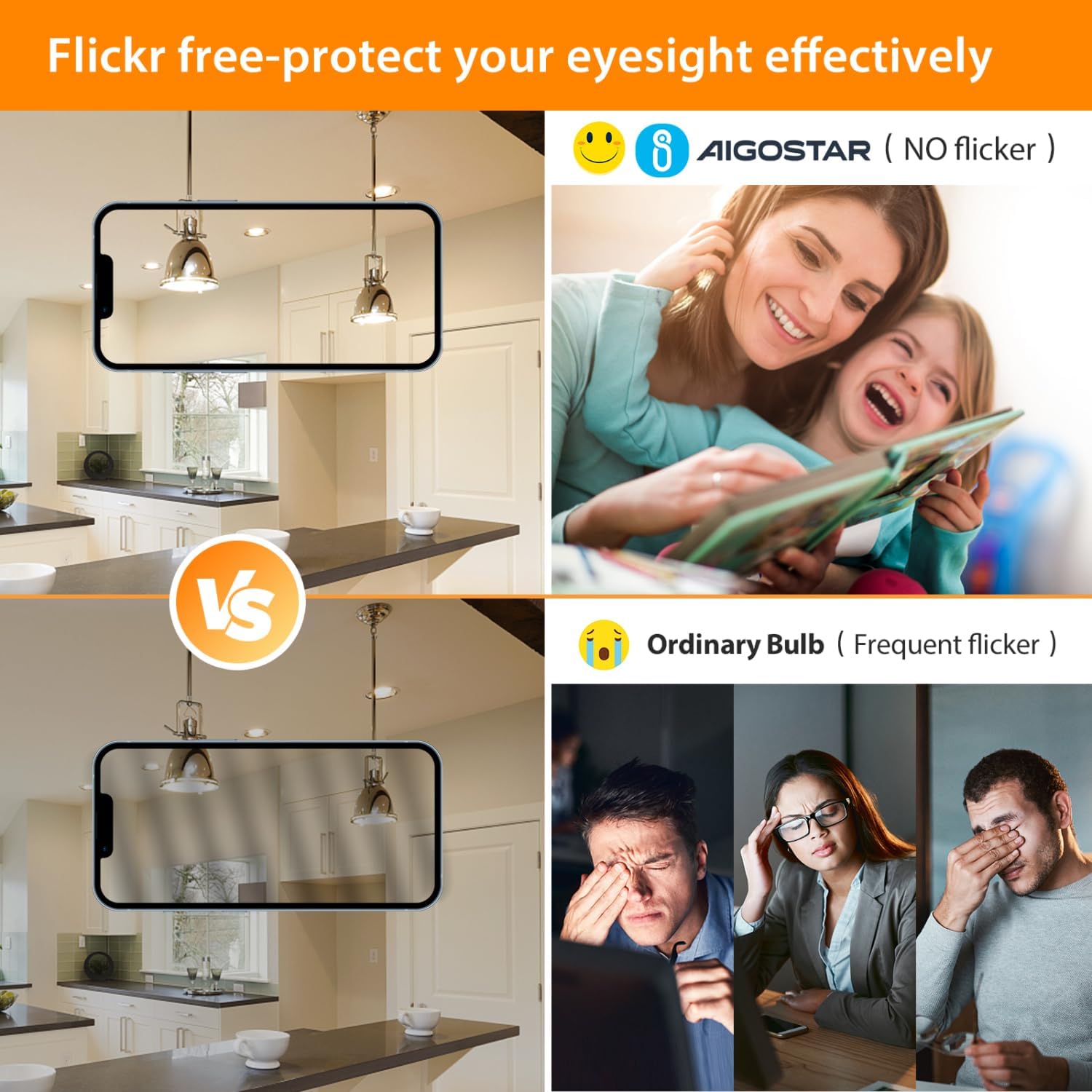 Aigostar LED PLC G24d-3 15W Bulb Flicker-Free Operation