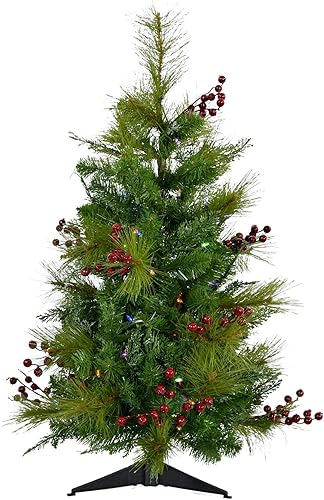 Miniatura 48 de Fraser Hill Farm Árbol de porche de 3 pies con luces LED multicolor Luces LED multicolor,Luces LED de color blanco cálido