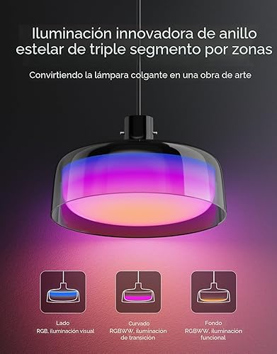 Miniatura 2 de Govee Lámpara colgante para isla de cocina, iluminación inteligente RGBIC de tres capas, compatible con materia, 1300LM 2700K-6500K regulable,