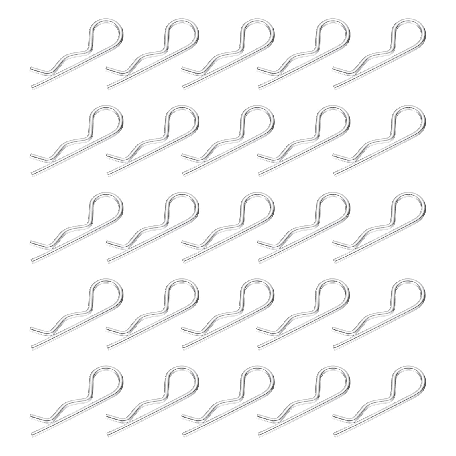 sourcing map 50pcs Heavy Duty Hitch Pin Clip R Clips (M2 x 40mm) - Spring Retaining Wire Cotter Hair Pins, for Trailer Locking Lawn Mowers Tractor Carts Truck