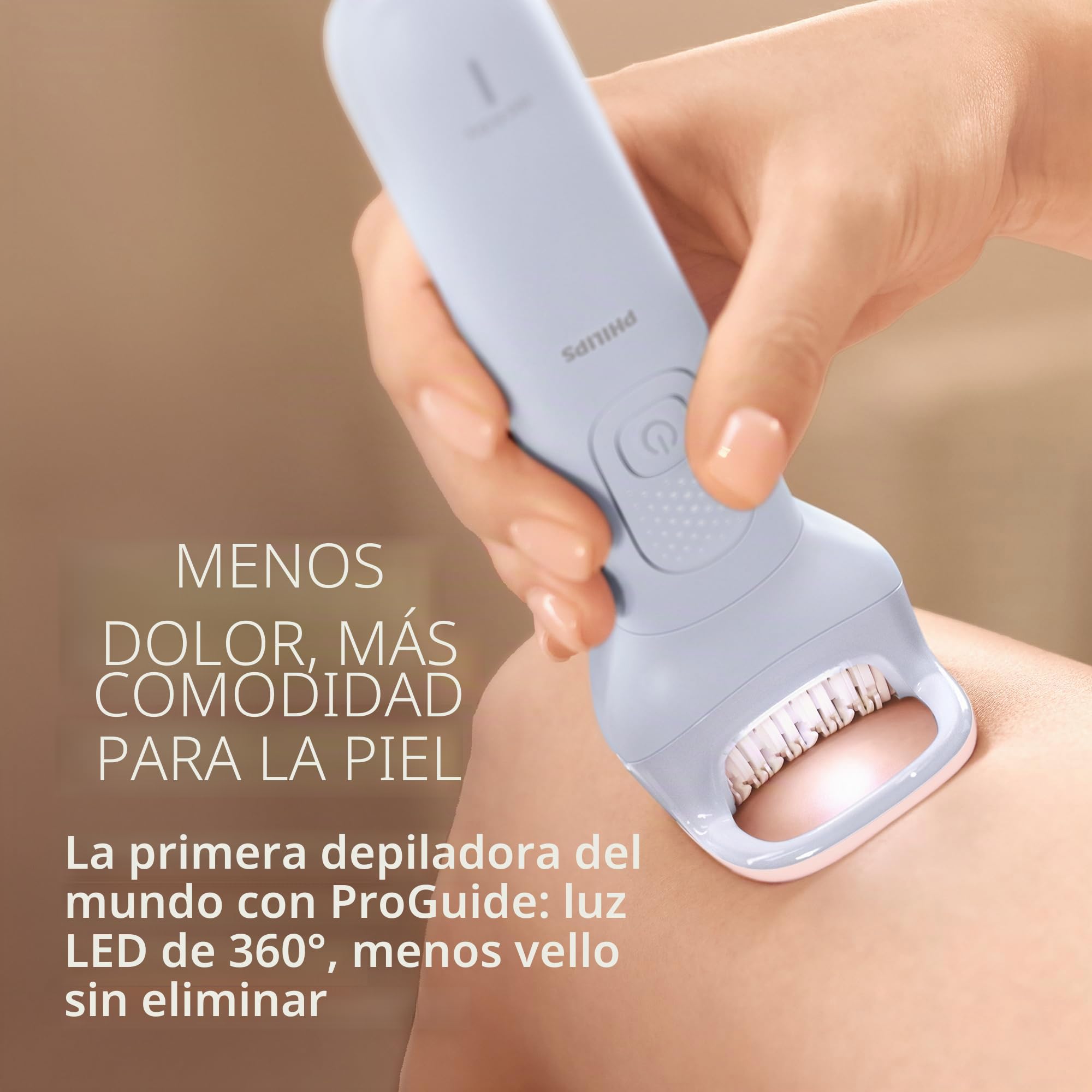 Philips Depiladora Serie 8000 - Depiladora eléctrica inalámbrica en seco y húmedo para piernas y cuerpo, con ProGuide, 3 accesorios, 60 min de tiempo de funcionamiento, modelo BRE708/00