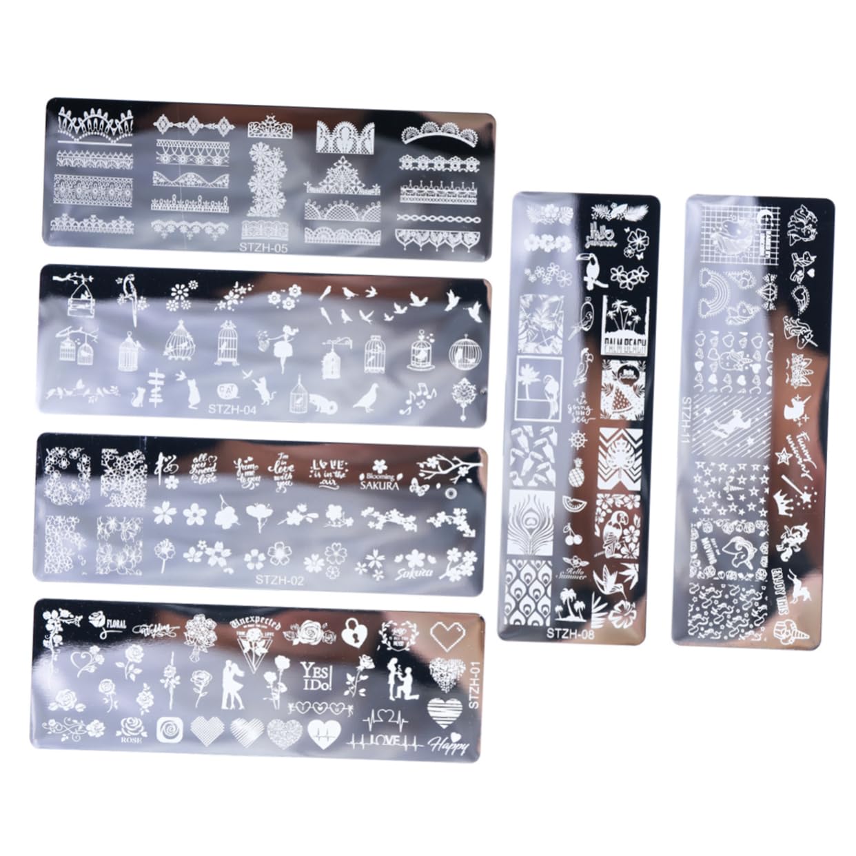 PACKOVE 3 Set Piastre Per Stamping Unghie Acciaio Inossidabile Con Vari Per Decorazioni Manicure Eleganti E Creative 6 Pezzi * 3