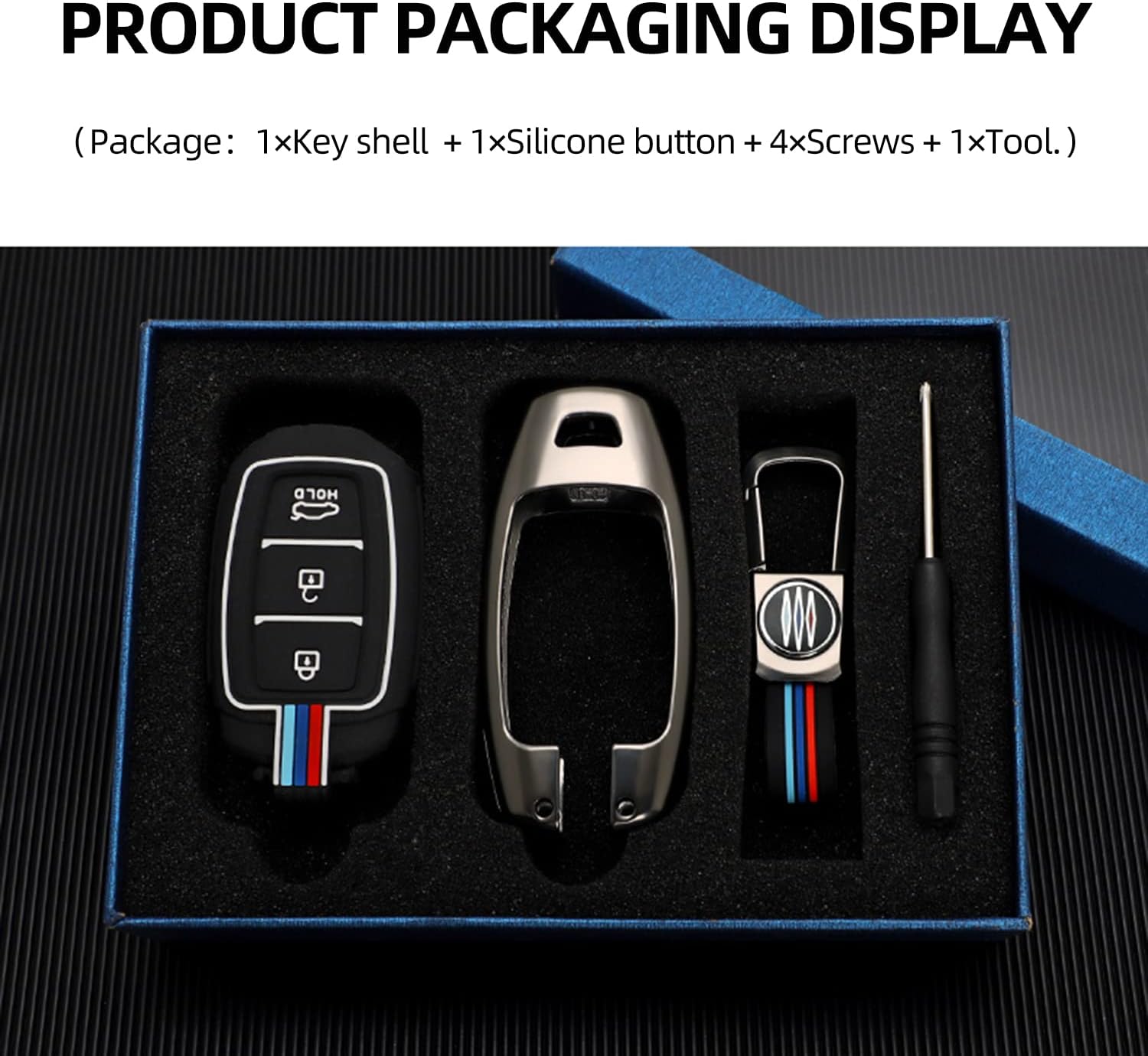 Compatible with Hyundai Sonata IX35 Elantra Veloster 2013-2022 Key Fob Cover Case Protector Key Shell Key Chain