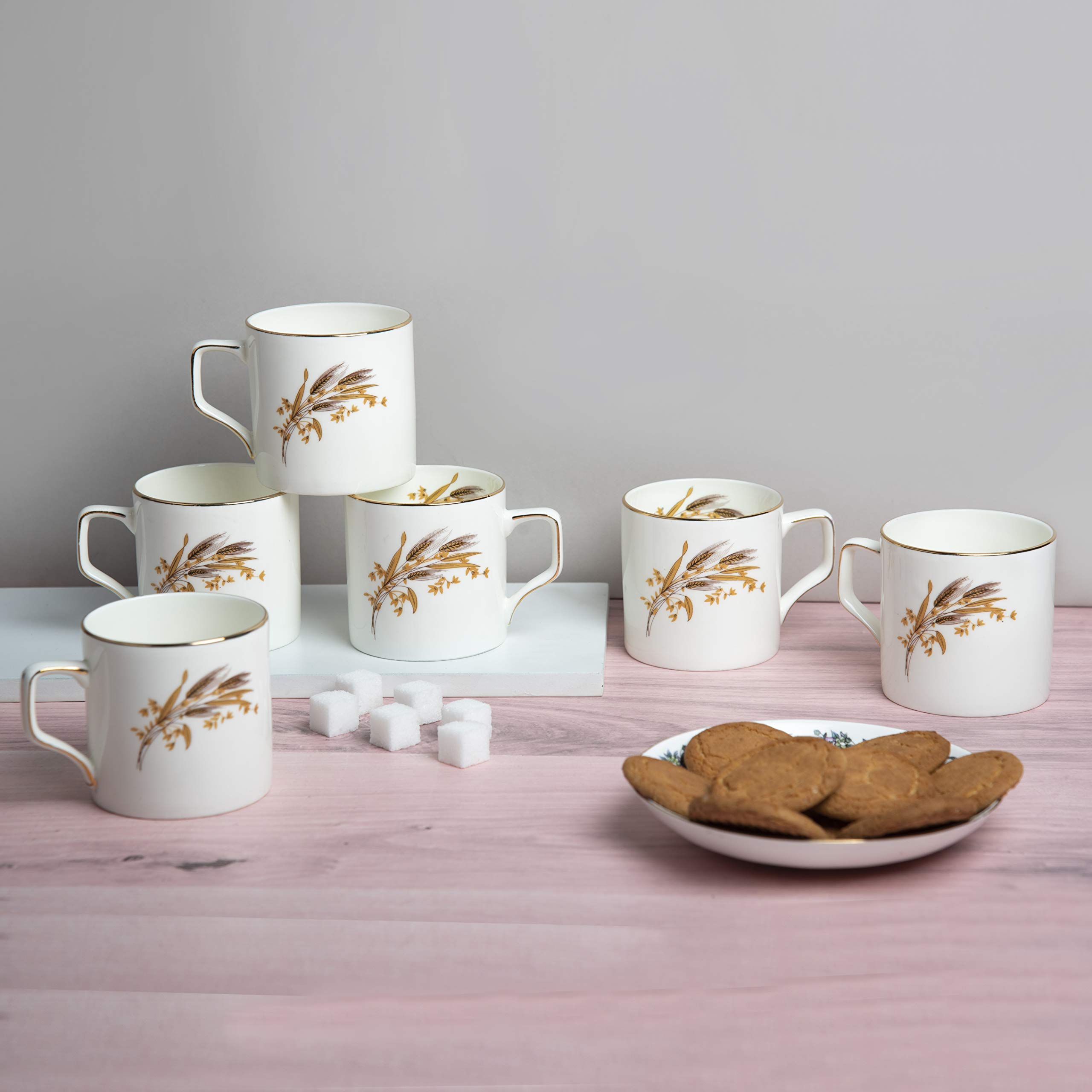 MRD Ceramic Tea Cups Set of 6, Safari Green, 180 ML Each | Tea Cup Set of 6 | Cup Set of 6 for Tea | Glossy Finish | Tea Set | Ceramic Tea Cup | Small Cups for Tea (Dual Glaze Series)