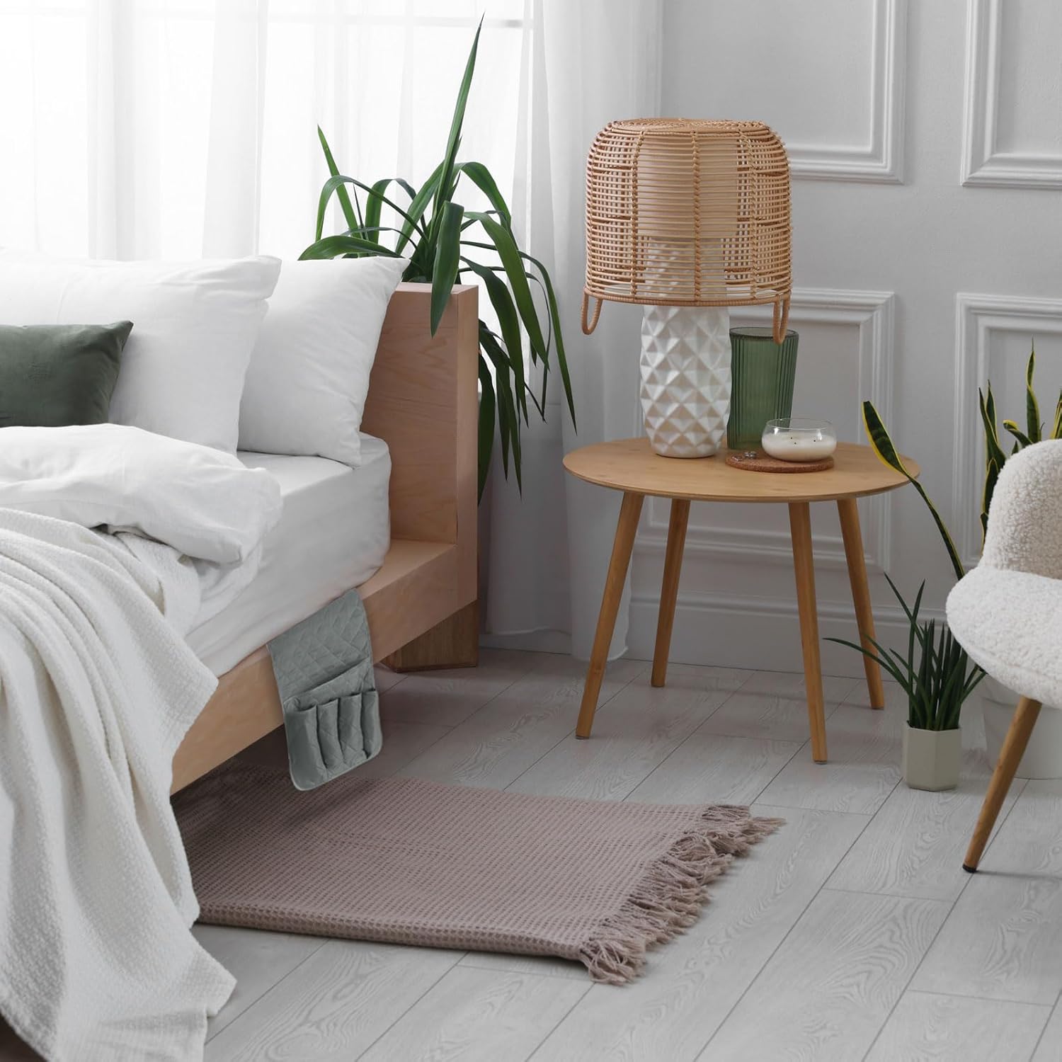 uxcell 2 Pcs Recliner Armchair Caddy, Couch Armrest Organizer with 5 Pockets for Bedside Sofa Remote Control Holder Magazine Phone Book Glasses (Dark Blue, 35"x13")