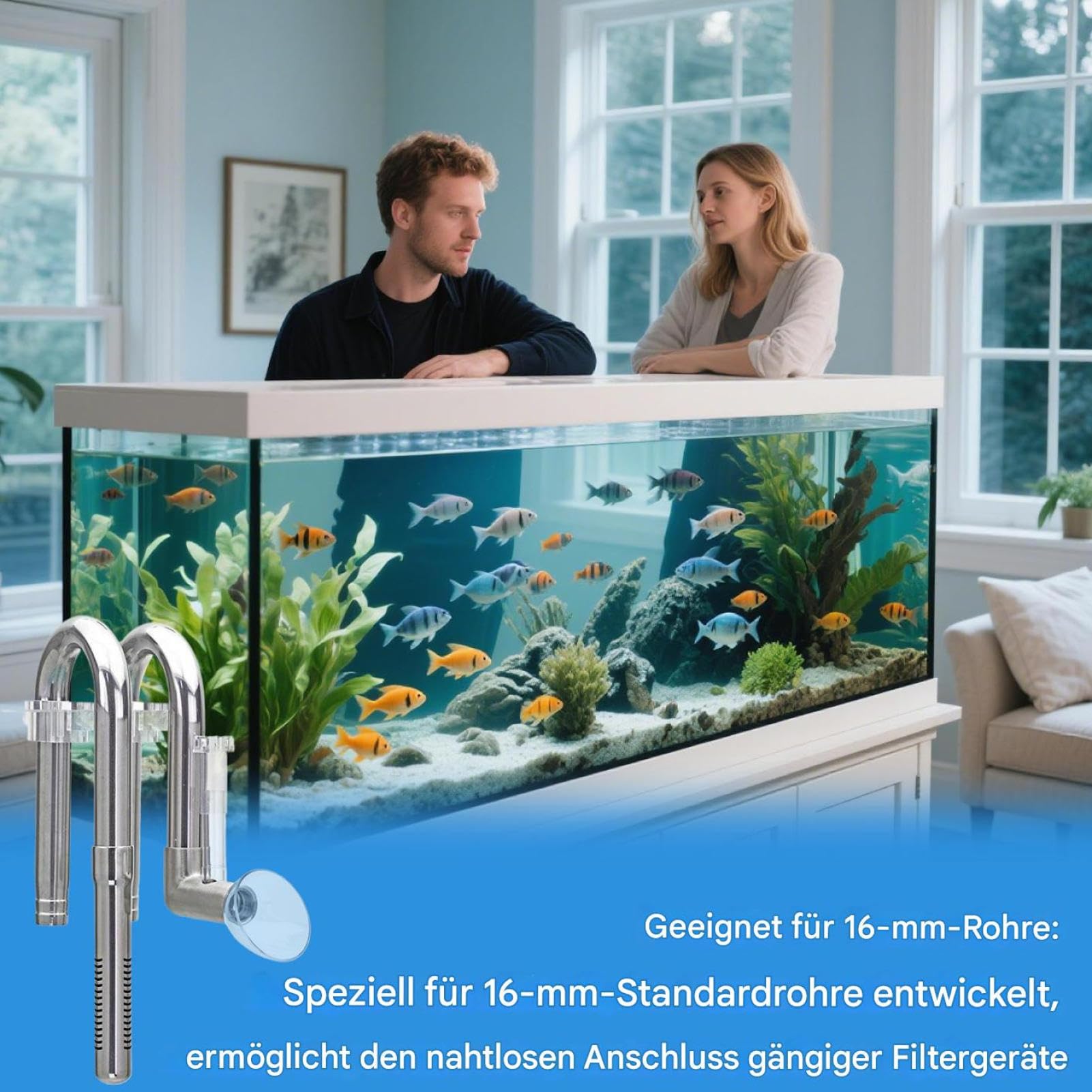 Tubería Skimmer Acuario Accesorios Tubería De Alta Resistencia | Tubo De Entrada Y Salida De Acuario Accesorio Ajustable Para Acuarios De Agua Dulce-Marinos Adultos