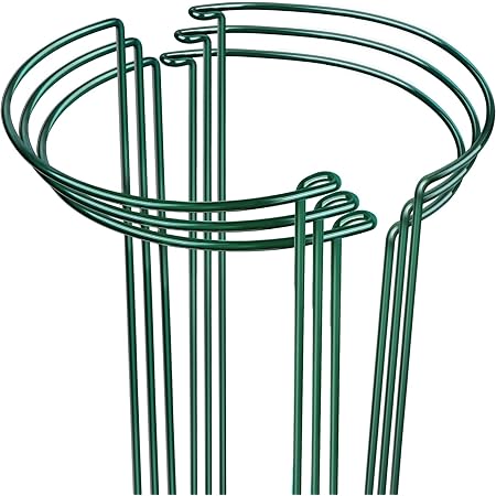 6 Pack Plant Support Plant Stakes, LEOBRO Metal Peony Support, Garden Plant Supports, Plant Cage, Plant Support Ring, Plant Support Stakes for Peony, Tomato, Hydrangea, Indoor Plants, 9.8" W x 15.7" H