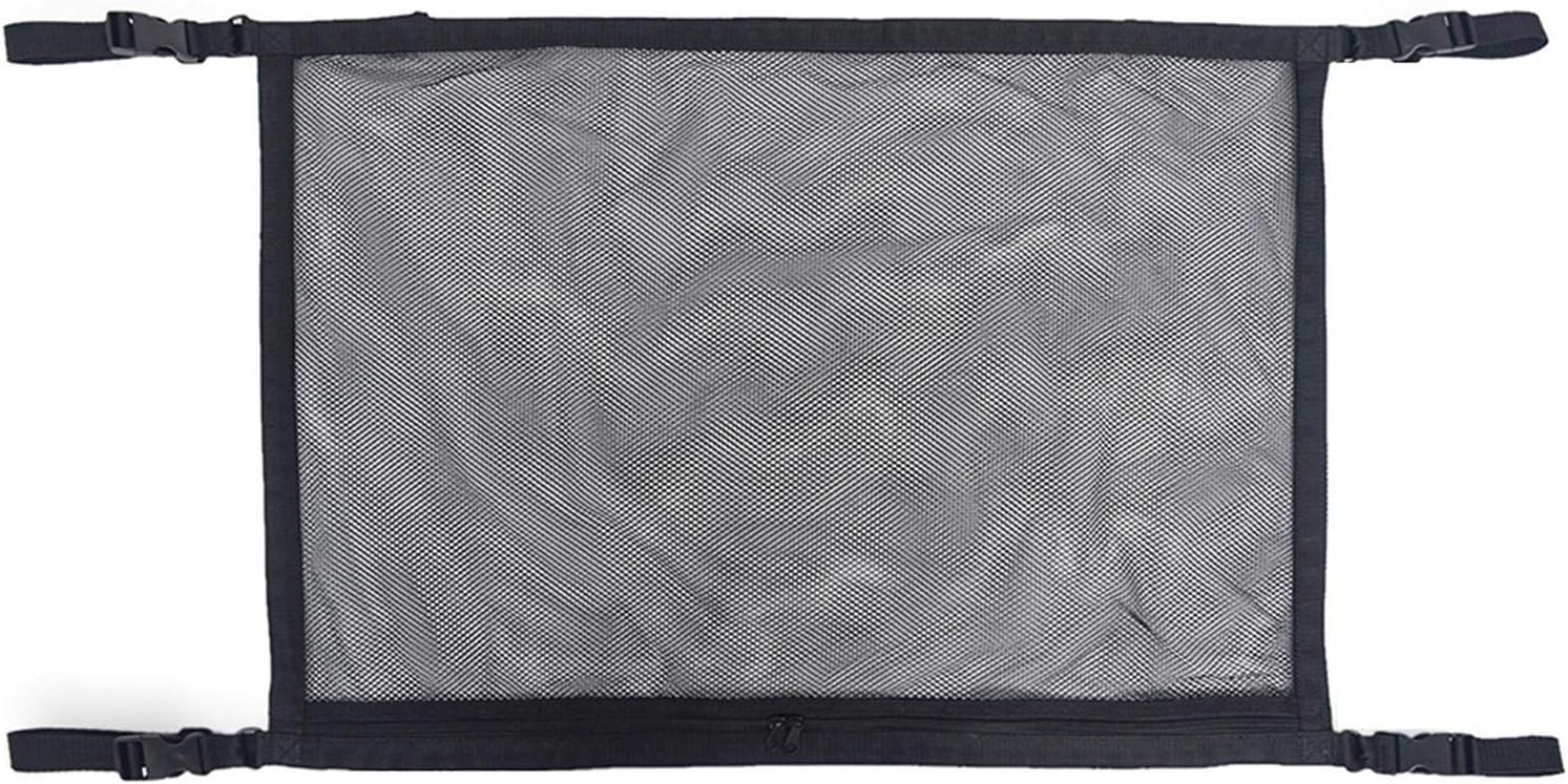 車内 天井収納 収納袋 天井ネット ２層タイプ ジッパー付 カーゴネット 車内収納