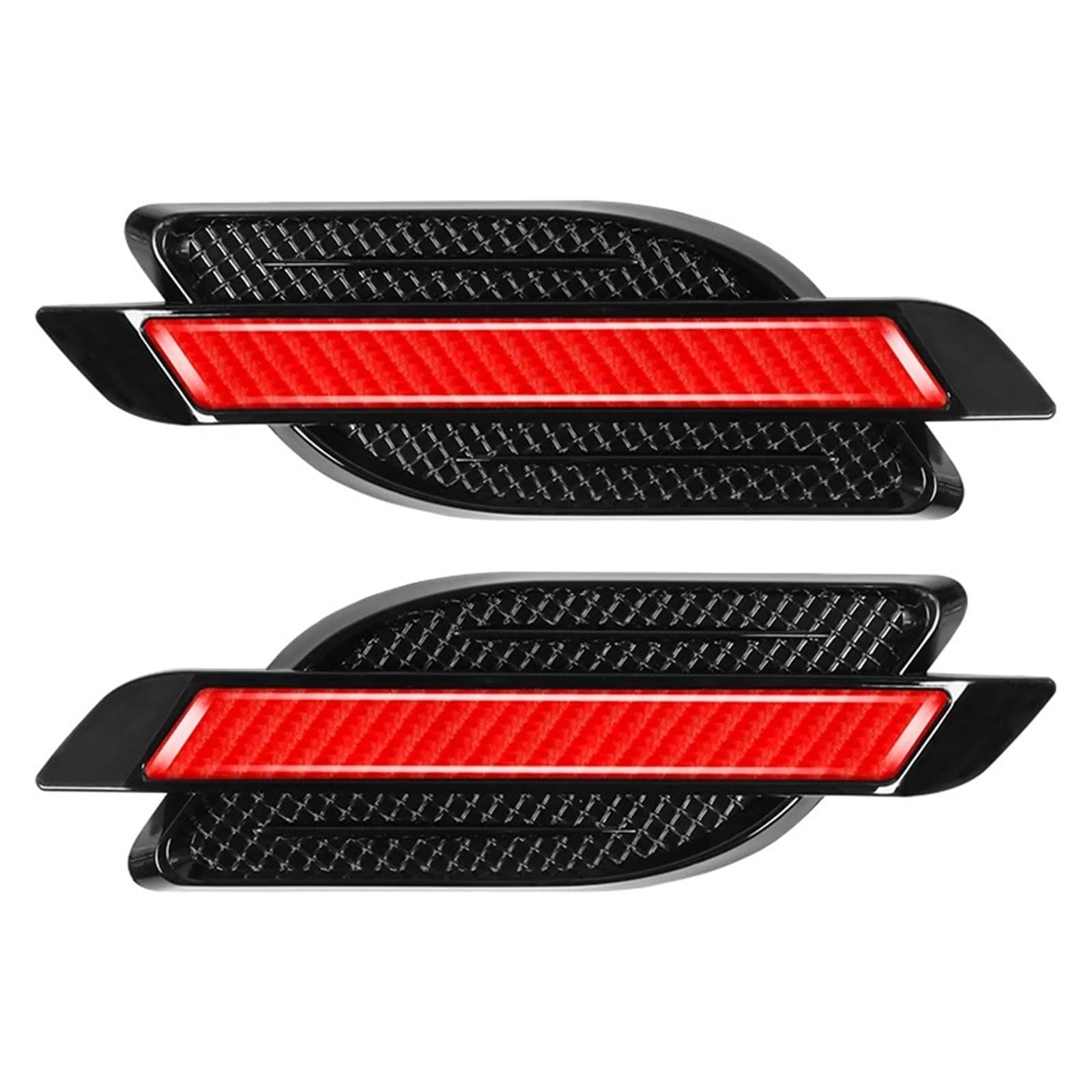 Car Side Wing Trim Automotive Universal Wing Decorative Car Stickers Exterior Fender Side(Red 2PCS)