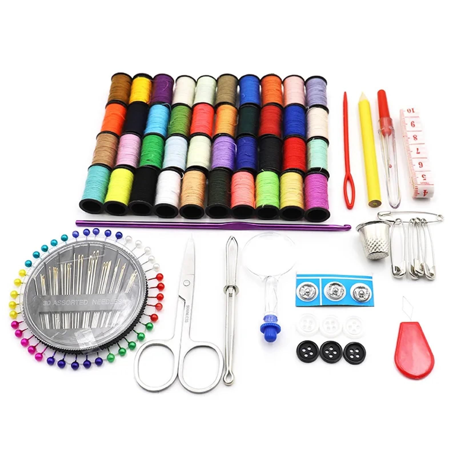 Set Cucito da Viaggio Completo Kit da cucito fai te, set di scatole multifunzione for trapuntatura a mano, filo ricamo, accessori for, kit(Sewing Kit A)