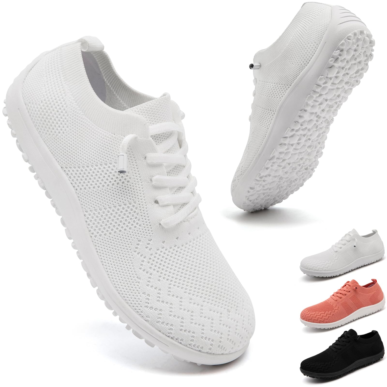 Scarpe da corsa da donna a piedi nudi, scarpe da corsa, scarpe da ginnastica, scarpe da ginnastica, slip on largo, traspiranti, leggere