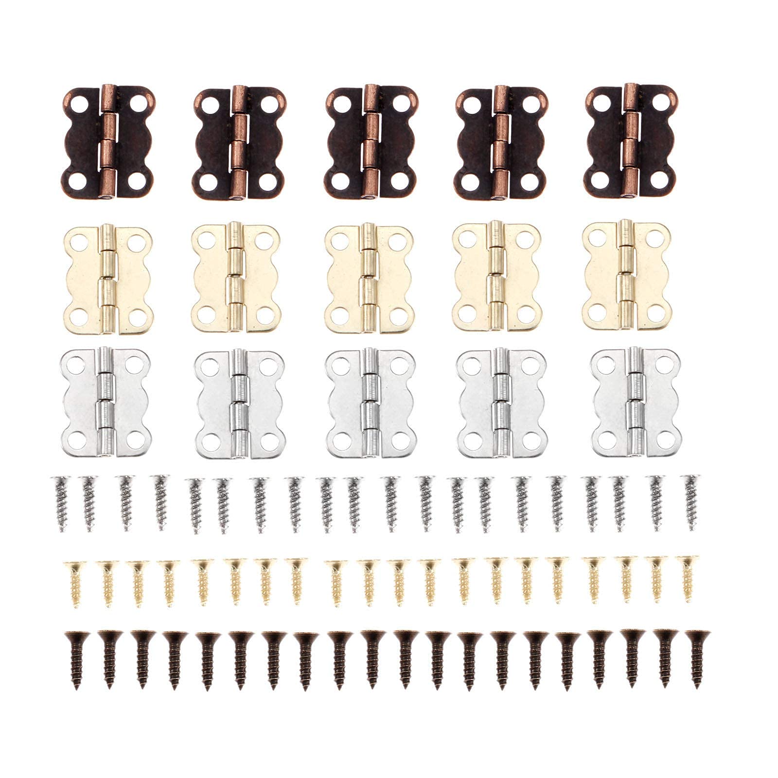 Nvsfzgiyg Gold Hinge, 10Pcs Metal Butterfly Cabinet Door Luggage Furniture 4 Holes Decor Jewelry Wood Boxes 1612Mm(Gold)